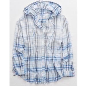 Aerie Plaid Hoodie Shirt